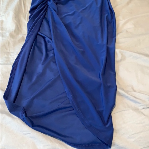 Royal Blue Long Dress with Slit - Picture 3 of 7